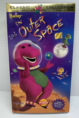Barney & Friends - Barney In Outer Space 1998 Vhs Tape Oop W/ Papers