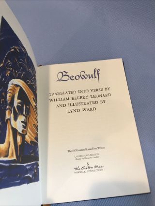100 Greatest Books Ever Written: Beowulf - William Ellery Leonard - Easton Press 3
