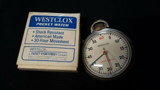 Vintage Westclox Pocket Watch And Box