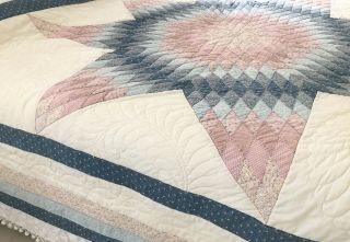 Vintage Lone Star Quilt Cutter Or - 1980’s Country Blue And Pink Large