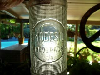 Vintage California Big Bear Soda Bottle Modesto Ca Beverage Co.  Embossed