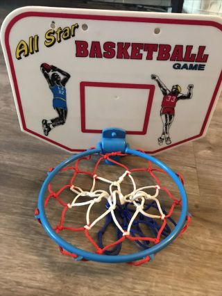 Vintage All Star Mini Basketball Hoop Game Larry Bird Magic Johnson
