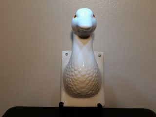 Vintage Ceramic Duck Goose Head Towel Apron Holder Hanger Country Wall Hook