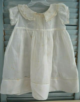 Antique French Cotton Lawn Dress For 28 " - 29 " French Or German Bisque Doll Sweet