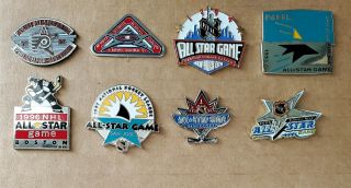 8 Vintage National Hockey League Nhl All Star Game Pins Flyers Canadiens Sharks
