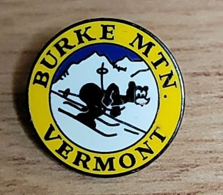 Vintage Burke Mountain Vermont Ski Pin Skiing Skier.  75 "