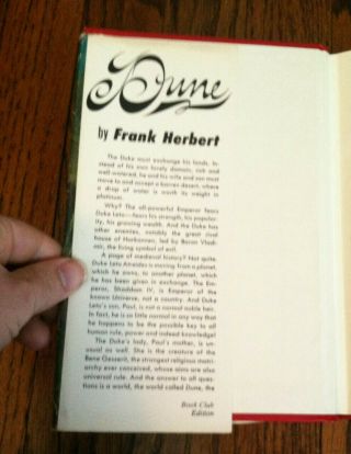Dune by Frank Herbert,  bookclub edition HC with good DJ Chilton 1st 3