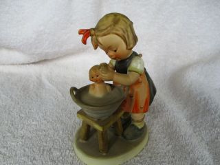 Vintage Goebel Hummel Figurine 319 " Doll Bath " Girl Figurine W Germany