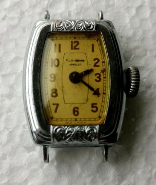 Vintage Haven Mechanical Wind Up Wrist Watch Silver Tone Metal
