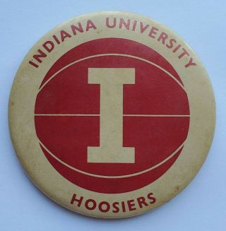 Vintage Indiana University Iu Hoosiers Basketball Pinback 3 " Button