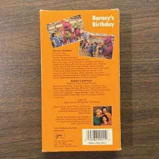 Barney’s Birthday 1992 VHS - RARE Vintage OOP Purple Dinosaur VG, 3