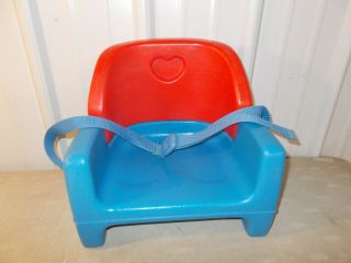 Vintage Fisher Price Grow - With - Me - Adjustable Booster Seat/chair Blue Red 1990