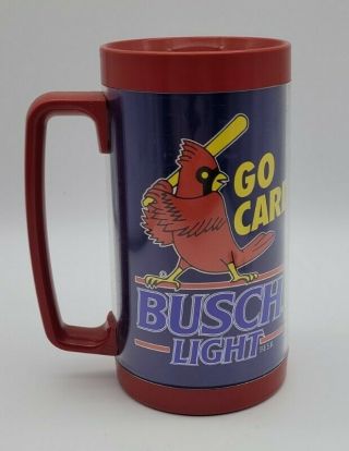 Vtg 1993 Busch Light Mlb Stl Cardinal Thermal Beer Mug Go Cards J164