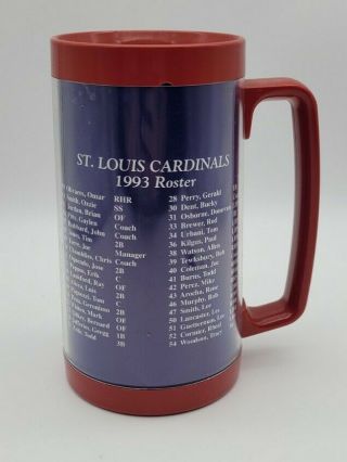 VTG 1993 Busch Light MLB STL Cardinal Thermal Beer Mug Go Cards J164 3