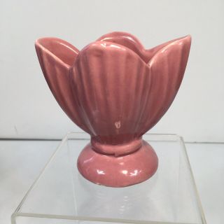 Vintage Niloak Pink Vase Planter 3.  25” Shell Chipped