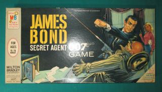 Vtg 1964 James Bond 007 Secret Agent Board Game Milton Bradley Sean Connery Lid