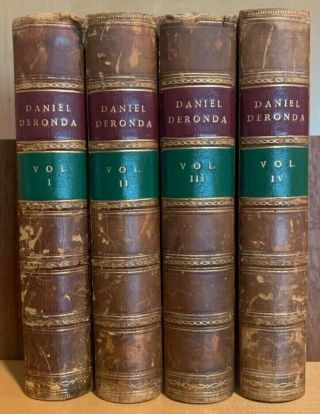 Daniel Deronda,  George Eliot,  First Edition 3/4 Leather 1876.  Four Volumes