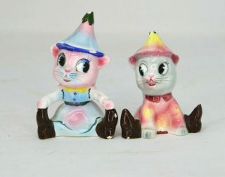 Vintage Py Ceramic Anthropomorphic Squirrels Salt And Peppers Shakers Japan