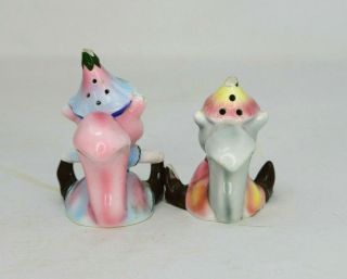 Vintage PY Ceramic Anthropomorphic Squirrels Salt And Peppers Shakers Japan 3