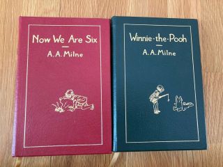 Now We Are Six & Winnie - The - Pooh By Aa Milne Easton Press 1st Ed - Leather -