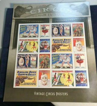 Us Scott 4898 - 4905 Sheet Of 16 Forever Vintage Circus Posters Mnh