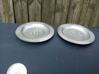 2 Vintage Homan Silver Plate Sick Call Special Metal Ihs Plates