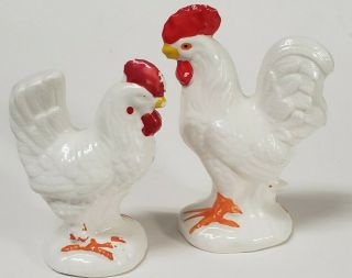 Vintage Salt And Pepper Shakers Chickens Rooster Hen Farmhouse Ceramic 5 "