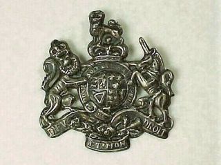 Vintage Sterling Silver U.  K.  Shield British Coat Of Arms Lion Unicorn Pin Brooch