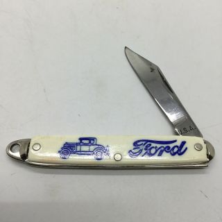 Vintage Ford Motor Company Advertising Pocket Knife Blade Stamped Usa