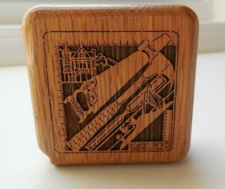 Vintage Laser Cut Lasercraft Wood Tape Measure 6 Ft.  Carpenter Design