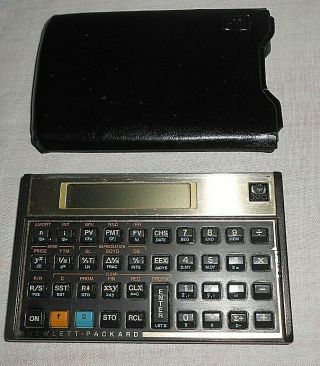 Hewlett Packard Hp 12c Financial Calculator W/ Case Vintage Gold