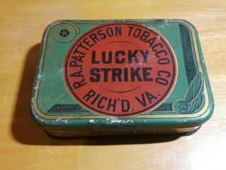 Vintage R.  A.  Patterson Tobacco Co.  Lucky Strike Tobacco Tin