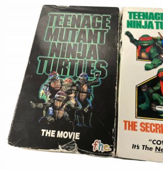 VTG Teenage Mutant Ninja Turtles Movie Movies 1 - 3 VHS Set TMNT VCR Tape 90s 2