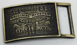 Vintage Levi Strauss & Co Riveted Quality Clothing Xx Metal Belt Buckle