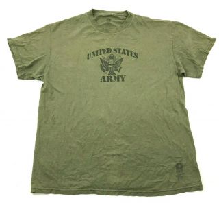 Vintage Us Army Shirt Size Large L Od Green Tee Short Sleeve Black Graphic Adult