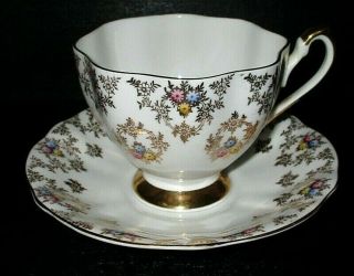 Vintage Queen Anne Porcelain Tea Cup & Saucer,  England