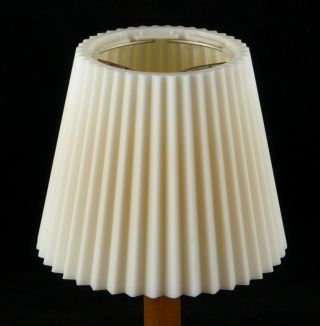 Vintage Small Pleated Plastic Lamp Shade White Clip Style 4 " T X 5 " W