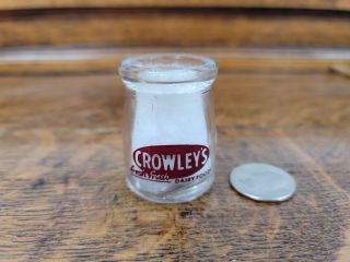 Vintage Individual Cream Bottle Crowley 