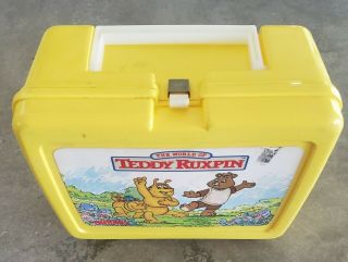 Vintage World of Teddy Ruxpin 1986 Yellow Plastic Lunchbox & Thermos 3