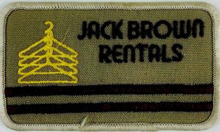 Jack Brown Rentals Vintage Shirt Hat Jacket Patch Formal Wear Advertisement