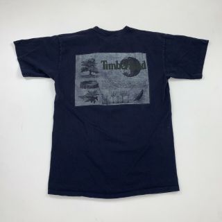 Vintage 90s Timberland T - Shirt Size Medium Blue Single Stitch