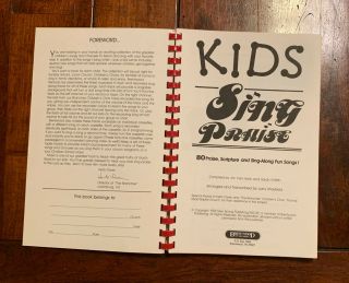 KIDS SING PRAISE Music Song Book Piano Brentwood Vintage 1986 Worship 3