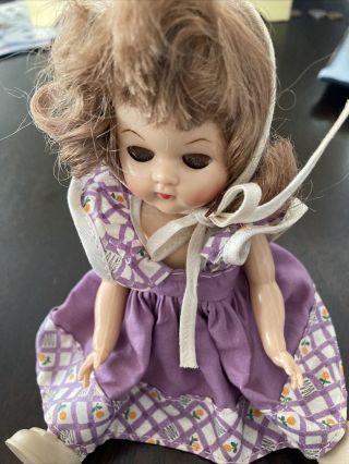 Vintage Virga Creations Ginny Clone Doll 1950’s Purple Dress Shoes Socks Hat