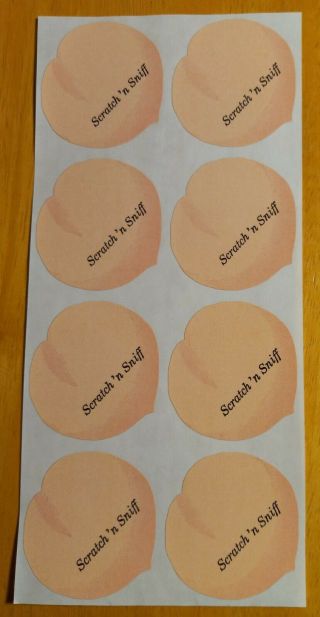 Vintage 3m Peach Scratch And Sniff Stickers,  Full Sheet