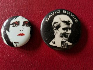 David Bowie And Siouxsie Rare Vintage Button Pinback