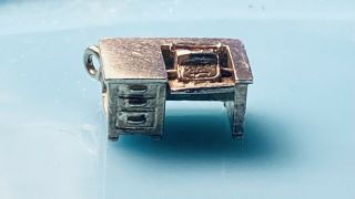 Vintage Sterling Silver Articulated Typewriter Desk Bracelet Charm Flips