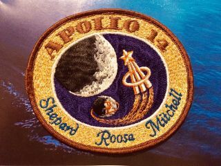Nasa Apollo 14 Lunar Mission Vintage Patch Souvenir Shepard Roosa Mitchell