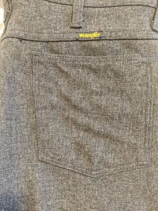 Vintage Made in USA Wrangler 100 Polyester Pants Gray Mens Tag Size 34x30 Slack 3