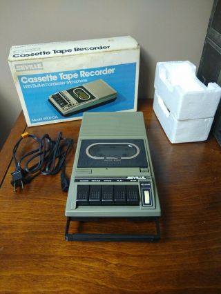 Seville 4601 - Ca Portable Cassette Tape Recorder Vintage Built In Microphone Euc