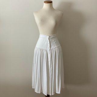 Vtg Vintage French Connection White Button Up Skirt High Waisted Vintage 80s 90s